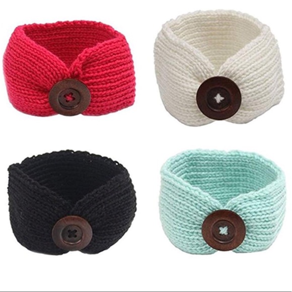 6-Pack Button Headbands Knit Head Wrap - Picture 3 of 3